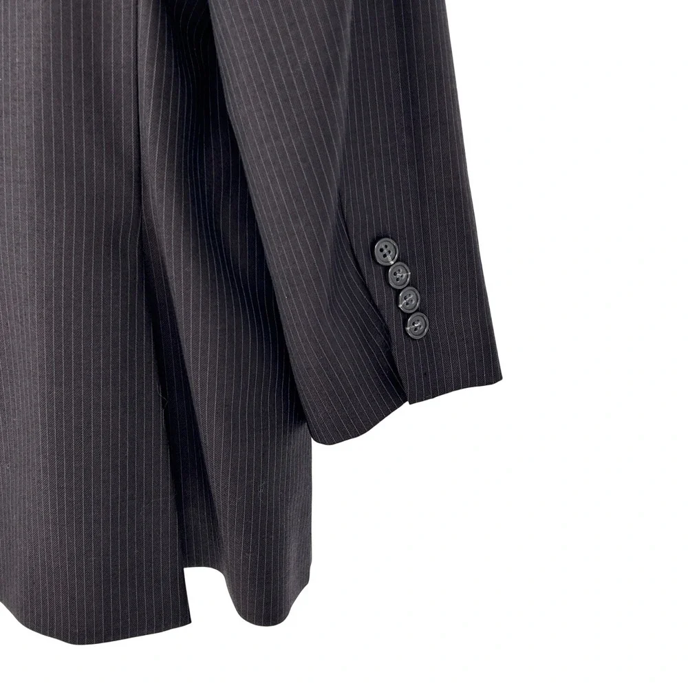 Jack Victor Wool Blazer Mens Vogue Pinstripe Jacket Made Canada Brown‎ 44S Short